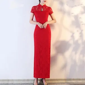 Ubranie etniczne sukienka dla kobiet chińska chińska cheongsam Side Split Qipao sukienki kostki Maxi vestidos