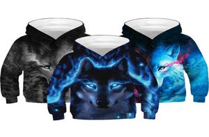 Stor storlek 3D -tryckning Wolf Boys Hoodies Teens Autumn Hooded Sweatshirt For Kids Clothes Long Sleeve Pullover Tops rockar 2108062736814