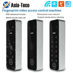 Videodörrtelefoner WiFi Home Intercom 1080p Doorbell Camera Biometriskt fingeravtryck Access Control System Apartment Tuya Smart Life IP65