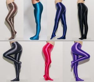 Leohex Spandex Glossy Opaque Pantyhose光沢のあるハイウエストタイツセクシーなストッキングヨガパンツトレーニング女性スポーツレギンスXness Y21477674