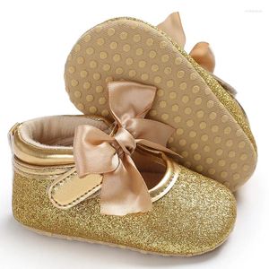 Pierwsze Walkers Baby Girls Princess Bowknot Buty Krok Chrzest Lśniące Niepoślizgową imprezę