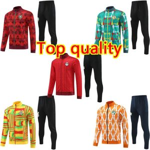 Marrocos Senegal Gana Egito Cote D'os Ivoiro Tracksuit de futebol Soccer Racksuit Mane Hakimi Ziyech 23/24 Africa Cup of Nations Training Jacket Sportswear Chandal Tuta