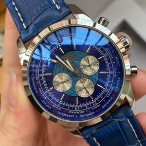 U1 TOP AAA Bretiling 45 mm męskie zegarek Transocean B06 B01 Navitimer Chronograph Ruch baterii Kwarc Srebrna tarcza 50. rocznica stalowe zegarowe zegarowe