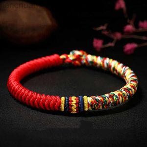 Armreif Tibetischer Buddhismus Glücksarmbänder für Frauen Männer Handgemacht Unisex Geflecht Roter Faden Seil King Kong Knoten Armbänder Schmuck Geschenke ldd240312