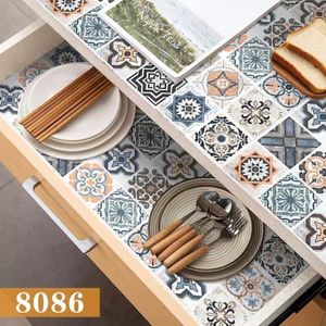 Peel And Stick Wallpaper Colorful Tile Contact Paper Removable Decor Wall Stickers Self Adhesive Film Shelf Drawer Liner Wallpaper260T