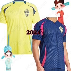24 25 Euro İsveç Kulübü Futbol Forması 2024 Dünya Kupası İbrahimovic Maillot de Foot Kids Kit Erkekler Futbol Gömlekleri Açık Giyim Gömlekleri Kısa