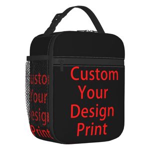 Custom Your Design Portable Lunch Box Women Customized Printed Thermal Cooler Food Insulated Bag School Children 240226