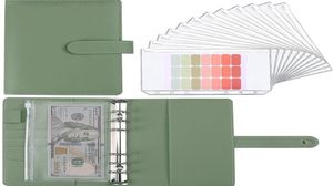 A5 A6 Budgetbindemedel Planner med 12 stycken Cash -kuvert Färgglada Pu Leather Notebook -bindemedel med 12 st A6 -bindemedelsfickor 2207076440844