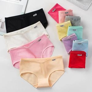Kvinnors trosor plus storlek bomullsunderkläder flickor trosor fasta färg underkläder shorts bekväma underbotten för kvinna