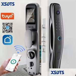 Serrature per porte Tuya TMART LOCK Telecamera di sorveglianza Wifi App per impronte digitali wireless Sblocco Funzione Moniton con campanello per porta 220704 Drop D276R