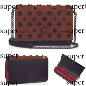 2024 Neue CL Designer Christiane Louboutin Tasche Niete High End Damen Handgefertigte Leder Umhängetasche Klassische Brieftasche Mode Rote Untere Tasche Umhängetasche Handtasche 587