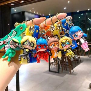 Keychains Lanyards Cartoon creative and minimalist keychains cute dolls couple bags hanging decorations keychains wholesale ldd240312