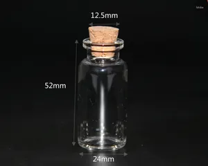 Şişeler 10pcs 24 52mm 12ml Boş Küçük Cam Cork Durdurucu DIY DIY Net Şeffaf Kavanoz Konteynerleri Şişeler Drift Kavanoz