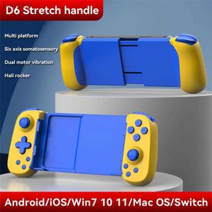 Controladores de jogo Joysticks D6 Wireless Stretching Extensível Gaming Controller Joystick Pad Compatível para IPhone Android Gamepad Joystick L24312