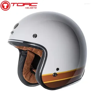 Caschi moto TORC Casco retrò Moto Vintage Open Face 3/4 Racing Motocross Jet Capacete Casque Moto DOT Approvato