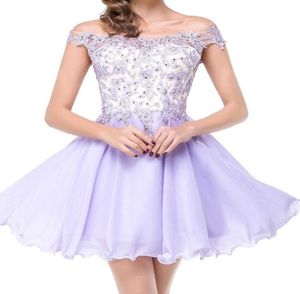 Sweet Short Prom Dresses Lace Appliques With Crystal Beads Puffy Tulle Cocktail Party Dresses Little Black Graduation Homecoming G9790206