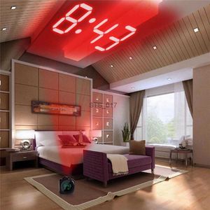 Andra klocktillbehör Digital Alarm Clock LCD Creative Projector Weather Temperatur Desk Time Datum Projektion USB Laddare Hemklocka TIMERL2403