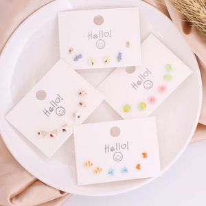 Jewelry Personality Flower Ceramic Earring Set for Women's Fashion, Sweet Temperament Earrings E379