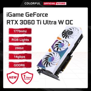 Färgglada Igame GeForce RTX 3060 Ti Ultra W OC 8GB GDDR6X Grafikkort 8G 256bit Gaming High Frequency grafikkort GPU