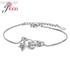 Bangle Top Quality Shiny 925 Sterling Silver Cubic Zirconia Pendant Bracelets Bangles For Wife Mom Daughter Birthday Party Jewelry Gift ldd240312