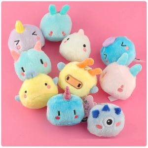 2024 Carino 8 cm Anime Expression 10 stile Portachiavi di peluche Giocattolo Geometria Mostro Giocattoli Unicorno Bambole morbide Cuscino Bambini Regalo per bambini Letto per bambini R