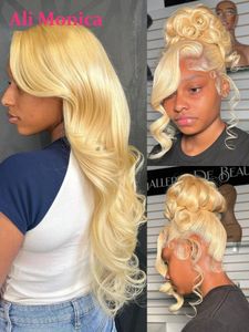 Honey Blonde 360 Full Lace Wig Human Hair Pre Plucked Hd Body Wave Long 613 13x4 Lace Front Frontal Wigs for Women Transparent