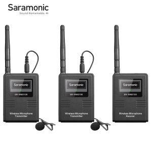 Microfoni Saramonic SRWM2100 Microfono lavalier wireless doppio da 2,4 GHz per PC Mobile iPhone DSLR Android Fotocamera Microfono Youtube