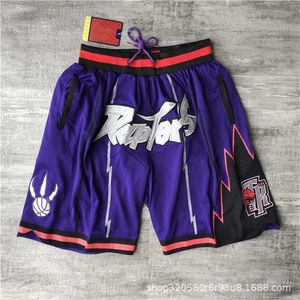 Pantaloni casual da uomo New Eagle ricamato Hip Hop Studente Pantaloncini in jersey per bambini Lakers Raptors Grizzlies Versione pressata a caldo Pocket Big N5CC