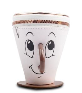 Fashion Creative Cartoon Cup Shape Designer Moneta Pu Mini Coin Torebka Mężczyźni Kobiety Zipper Open Cluge Portfel Mash