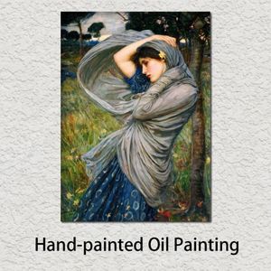 Pittura a olio artistica Ritratto Boreas John William Waterhouse Dipinto a mano su tela Opere d'arte per sala da pranzo307T