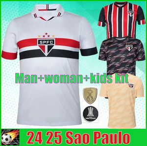 Sao Paulo 24 25 Soccer Jerseys Dani Alves Coutinho Vinicius 2024 2025 Men Women Home Away målvakt Fotbollströjor Kids Kit Training Shirt