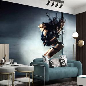 Carta da parati personalizzata 3d Carte da parati Bella sexy Pole Dancer Classico Soggiorno Camera da letto Decorazioni per la casa Pittura Murale Sfondi2331