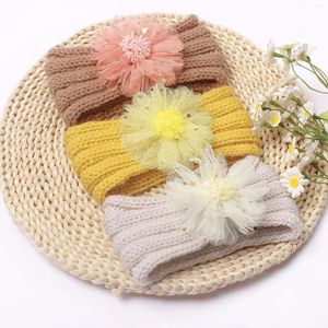 Acessórios de cabelo Crianças Bebê Infantil Princesa Lace Floral Headband Meninas Banda Knit Turban Headwraps Headwear para 0-3 anos