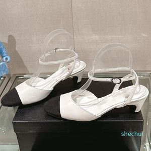 Scarpe eleganti 24ss Gattino medio con 4,5 tessuto patchwork di pelle di pecora ricamato fibbia alla caviglia scarpe da sposa regolabili scarpe da festa