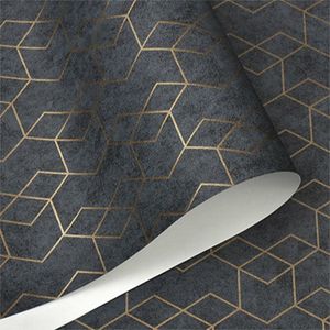 Dunkelgraue geometrische Tapetenrolle, schwarzgraue Tapeten, modernes Design, Schlafzimmer, Wohnzimmer, Hintergrund, Heimwand-Dekor276P