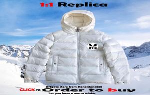 Piumini classici MAYA da uomo Design con barra di colore e ricamo Lettera Badge Parka da donna 2 colori taglia155144491