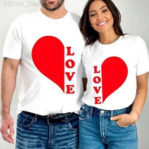 Kvinnors t-shirt kärlek brev par t shirt grafik par t-shirt sommar mode kvinna t-shirt casual o-hals män toppar älskare tee shirt l24312 l24312