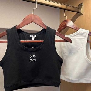 loewee tank top designer väst topp kvinnor sommar smala stickor topp tee ärmlösa andningsbara sportkläder beskurna tank kvinnor designer kläder toppar loewe kläder