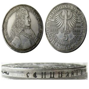 DE12 Germany Federal Republic 5 Mark 1955 G Craft Silver Plated Copy Coin metal dies manufacturing factory 266D