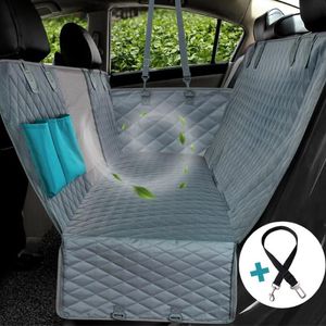 Hundbilsäte Cover View Mesh Waterproof Qet Carrier Car BACK BACK SEAT MAT POCKETS OCH KLÄLLKOMPENSKORT MED ZIPPER2213