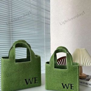 Woven Font Tote Vacation Summer Travel Bag Grass Beach Bag Women Straw Handbag Classic Fashion Embroidery Letter High Quality Hand Straw Shopping bag 240312