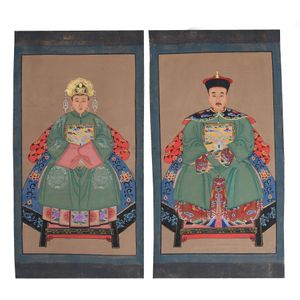 Hand Painted Chinese Portrait Paintings, Wall Decoration, Ancestor Painting
