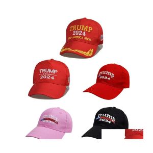 Partyhüte Trump 2024 Cap bestickte Baseballmütze mit verstellbarem Riemen 5 Designs Drop Lieferung Hausgarten Festliche Lieferungen Dhfz1