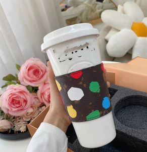 Top Kreative Lederbezug Keramiktasse Kaffeetasse Thermotransfer Geschenk Bone-China Tassen
