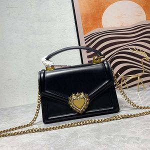 purse bag Bag 5A Chain Shoulder Handbags Crossbody Bags Women Messenger Bag Quality Wallet Top Calfskin Handle Heart Plated Vintage Brass Metal Front Flip Bags