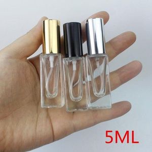 5 ml Transparent Square Glass Bottle Cosmetics Spray Bottle Svuota Fragranza Bottiglia Riutilizzabile F613 STXCJ OLVBF