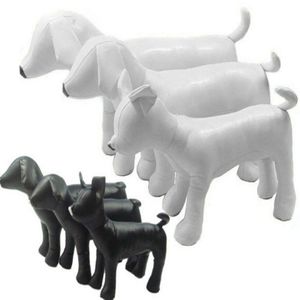 Cute New PVC Torsi per cani in pelle Modelli per cani Manichini per cani Manichino in pelle Nero Bianco Posizione in piedi Modelli cani Giocattolo per animali domestici 1 set209I