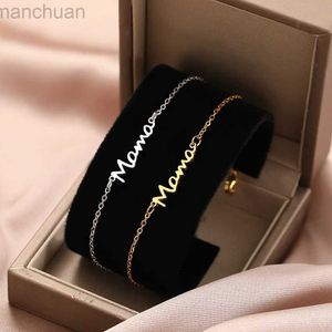 Armreif Mama Anhänger Ketten Armband Edelstahl Armbänder Brief Mode Charms Armband Für Frauen Schmuck Party Mama Mütter Geschenke ldd240312