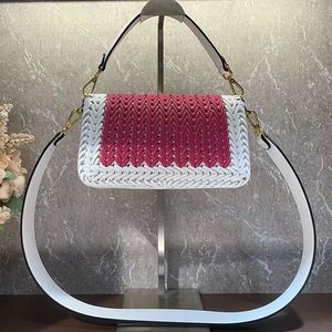Classic Flap Method Stick Shoulder Bag Top Luxury High Quality Handbags Gold Label Logo Woven Leather Designer Womens Fashion New Woven Handbags