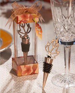 Wedding Bridal Shower Favors Gifts Bronze Fall in Love Maple Wine Bottle Stopper Leaf Party Decoration5013478